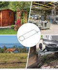 8 Pack Brooch Shape Cotter Pins With Quick Lock Fasteners 2x45mm Spring Steel Pins For Garden Lawn Farm Hooks Heavy Duty Retainer Clips Multipurpose Safety Pin Set For Outdoor Projects on a collage of garden, industrial, and farm settings.