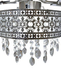 Drop Dead Gorgeous 52 Inch Crystal Chandelier Ceiling Fan With Integrated LED Lights and Smooth Airflow Featuring Satin Nickel Finish Plus K9 Hanging Crystals close-up of detailed crystal shade