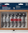 7 Piece Wood Forstner Bit Set For Clean Flat Bottom Holes In Wood And End Grain Beefy Heavy Duty Pro Grade Chrome Steel Bits