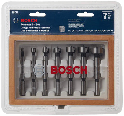 7 Piece Wood Forstner Bit Set For Clean Flat Bottom Holes In Wood And End Grain Beefy Heavy Duty Pro Grade Chrome Steel Bits