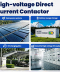 Rock Solid Heavy Duty High Voltage Direct Current Contactor 1000VDC 100 Ampere SPST Normally Open Switch in solar and industrial setups.