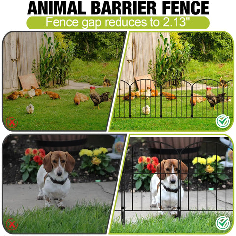 No Dig Garden Fence Kit 24 Inch High Arch Border Panels 10.5 Feet Long 10 Panels With S Clips And Zip Ties Metal Wire Border