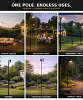 14 Ft Beefy Modular Ground Mount Pole Kit With Drive In Install for string lights, cameras, solar lights, and more applications