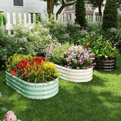 Beefed Up Round Galvanized Metal Planter Kit For Raised Garden Bed 2x2x1ft Outdoor Box In Black With No Sharp Edges And Weatherproof Durability