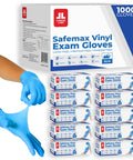 Heavy Duty Synthetic Vinyl Exam Gloves Thick Nitrile Blend Disposable Medical Grade Large 1000 Count pack with blue gloves.