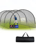 Portable Baseball Batting Cage With Carrying Bag 30X12X8 Ft Backyard Hitting Cage Stable Frame With Ground Anchors Dense Netting