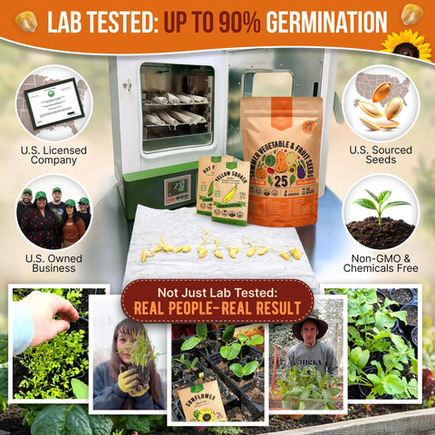 Summer Vegetable And Fruit Seed Variety Pack With 1,875 Non GMO Heirloom Seeds for Indoor Outdoor Gardening