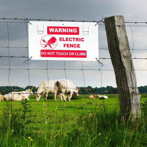 15 Piece Electric Fence Warning Signs No Touching Electric Safety Sign To Protect Your Farm Home 9.68 By 5.04 Inches White And Red Plaque