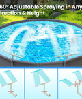 Dual Spray Pool Fountain For Above Ground And In Ground Pools, Waterfall Sprinkler With Adjustable Spray in use