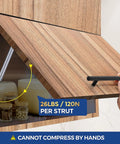 10 Inch Gas Struts For Cabinets, Soft Open And Soft Close Lid Supports, 120N 26 Lb Lift Shocks, installed on cabinet