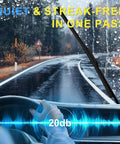 Premium Full Coverage Windshield Wiper Blade Set Compatible With 2022 Through 2025 Mitsubishi Outlander And Phev, driving in rain.