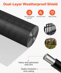 Heavy Duty Vinyl Coated Chicken Wire Mesh Roll Seventy Two By One Hundred Feet Galvanized Hardware Cloth Half Inch Grid for weatherproofing.