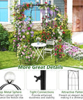 Birdcage Shaped Garden Arch For Climbing Plants And Outdoor Decor displayed in a garden with flowers and patio furniture