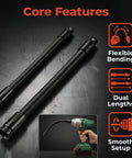 Secure Socket Locking 360 Degree Flexible Wrench Extension Rod For Workin In Tight Spots Bendable Extension Bar shown