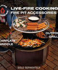 Smokeless Fire Pit For Outdoor Hangouts, 27.5 Inch X Series 24 Corten Steel Backyard Heater with grilling accessories, cozy setup