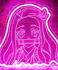 Kamado Nezuko Neon Sign Handmade Anime LED Night Light For Bedroom Wall Decor Pink 12x12 Inches Cute Japanese Style Gift