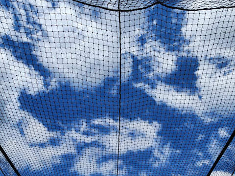 Batting Cage Net For Baseball And Softball Practice, HDPE Netting With 42 Twine, 12 By 14 By 35 Feet, sky view