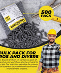 Ribbed Plastic Drywall Anchors For Secure Wall Fastening In Drywall Projects Bulk Pack Of Expandable Split Body Anchors For Drywall Size Six To Eight By Seven Eighths Inch Easy To Install With No Spinning in package with tools and worker.