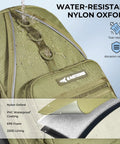 Close-up of water-resistant nylon Oxford material on Karryall Sling Tackle Bag For Fishing, showcasing durability and quality.