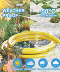 Beefy Heavy Duty Outdoor Extension Cord 75 Ft 12 Gauge 3 Conductor with lighted end, displayed in summer and winter weather.