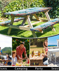 Outdoor Picnic Table Cover With Elastic Sides And Bench Covers 3 Piece Set 72 X 30 Table And 72 X 12 Benches Waterproof Sea Turtle Pattern
