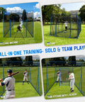 20x10x8 Ft Baseball Softball Cage With Hitting Net Dual Sided 7 Ply Netting for solo or team practice outdoor view