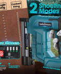 Badass Two In One Cordless Brad Nailer And Staple Gun Combo with two modes, LED indicator, and textured grip for precise firing.