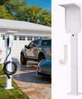 Outdoor EV Charger Pedestal Stand For Tesla And J1772 Type 2 Chargers Built Tough Weatherproof And Corrosion Resistant Easy To Install White