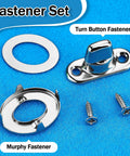 Canvas fastener set, 10-piece, metal chrome turn-button fasteners, eyelet, and mounting screws