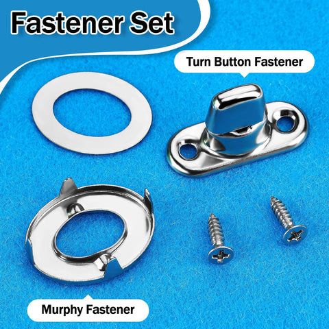 Canvas fastener set, 10-piece, metal chrome turn-button fasteners, eyelet, and mounting screws