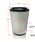 Engine Air Filter And Two Carbon Activated Cabin Air Filters Replacement For Volvo VNL 2002 And Up Semi Trucks with size details