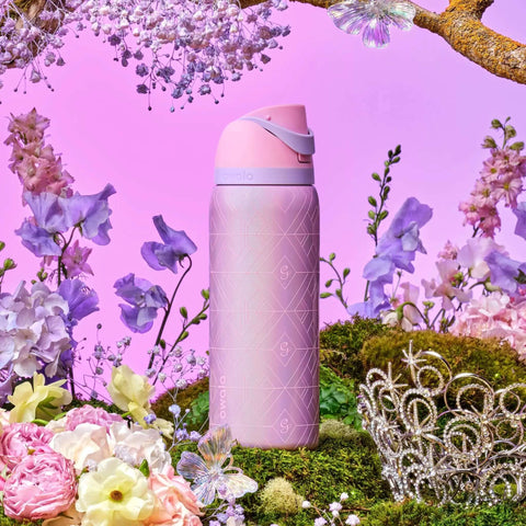 FreeSip Insulated Stainless Steel Water Bottle With Straw For Sports And Travel On The Go 32 Oz BPA Free Push Button Lid Pink Glinda