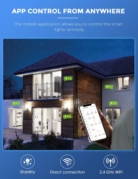 Smart A19 LED Bulb With WiFi Works With Alexa Google Home And Siri Daylight 5000K controlled via smartphone app