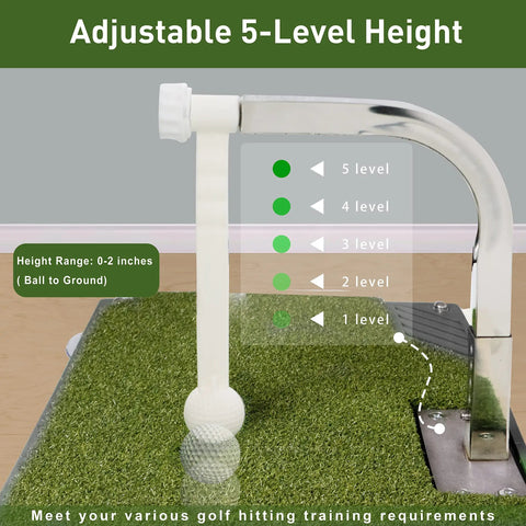 Adjustable 5-level Golf Swing Trainer With 5 Height Adjustments for Indoor Practice Portable Iron And Club Swing Mat Realistic Impact