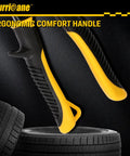 Hurricane snap lock punch tool with yellow and black ergonomic handles