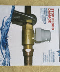 Auto Shutoff Water Heater Valve With Sensor And Alarm, Gold Finish, Three Quarter Inch NPT, V4 Controller packaging