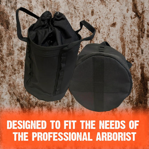 Large Arborist Rope Bag Bucket Style Storage For Tree Climbing Gear Heavy Duty Nylon Gear Bag With Handles, black color
