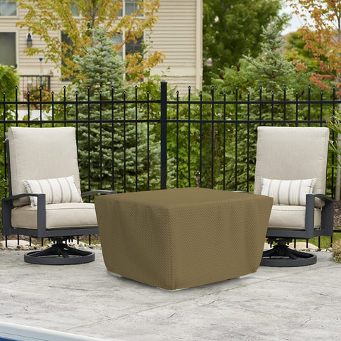 Square Fire Pit Cover With Elastic Fit 160 GSM Duro Pro Breathable Nonwoven Fabric Waterproof UV And Weather Resistant 42 Inch