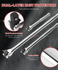 Heavy Duty 10 Piece Breaker Bar Set Featuring 180 Degree Swivel Head with polished finish and black phosphate coating for rust protection.