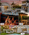 Outdoor 100Ft Globe String Lights With 52 Dimmable G40 LED Bulbs Shatterproof IP44 Waterproof Connectable Patio Lighting