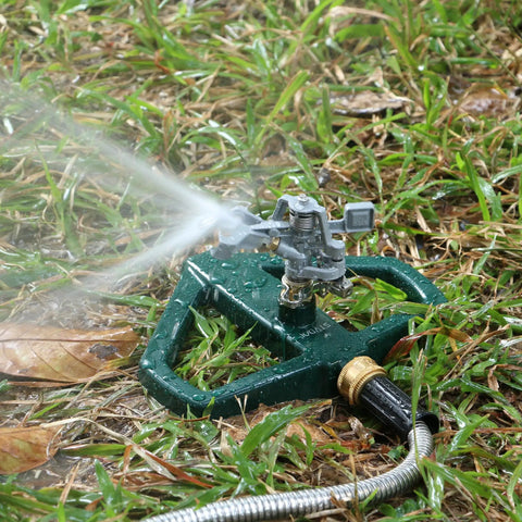 Heavy Duty Impact Pulsating Sprinkler For Yard All Metal Adjustable Rotating Impulse Lawn Sprinkler with Zinc Alloy on grass