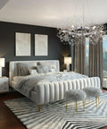 Modern Crystal Firework Chandelier Pendant Light In Chrome Silver Finish Round Hanging Fixture For Bedroom