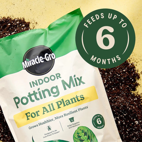 Start Your Indoor Plant Glow Up For Top Shelf Potting Mix For All Houseplants keeping roots thriving for up to six months in a 6 quart bag.
