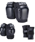 Six Pack Pad Set For Elbows Knees And Wrists Protective Gear For Skateboarding Roller Skating And Inline Skating Black Small Medium