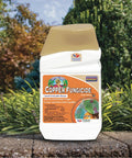 Liquid Copper Fungicide Concentrate For Organic Garden Disease Control 16 Oz bottle on garden background