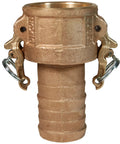 Top Shelf Brass Boss Lock Type C Cam And Groove Fitting 6 Inch Socket Barb Coupler with safety clips and Buna N gasket.
