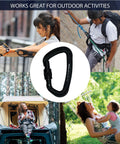 Military Tactical Aluminum Straight Gate D Carabiner With Key Nose For Quick Clip in outdoor activity scenes