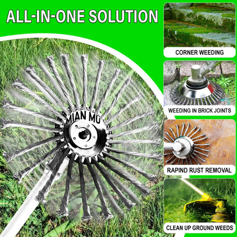 10 Inch Steel Wire Trimmer Head With Universal Fit For Popular String Trimmers Tough As Nails Wire Brush Cutter Head