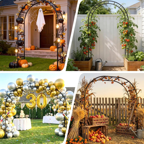 Heavy Duty Rustproof Garden Arch Metal Trellis For Climbing Plants Outdoor Wedding Arch Arbor Frame Archway decorated seasonally