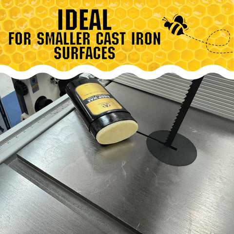 All Purpose Shop Wax Precision Kit Featuring Natural Multi Surface Metal Wood And Plastic Conditioning Paste for smaller cast iron surfaces.